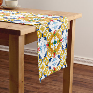 Majolica,Mediterranean tiles, Medium Table Runner