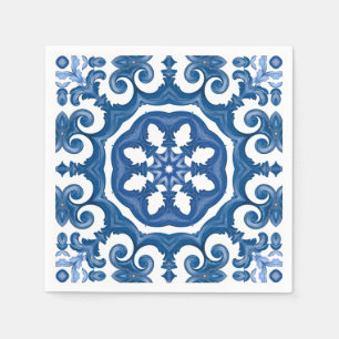 Majolica,Mediterranean tiles, Napkin