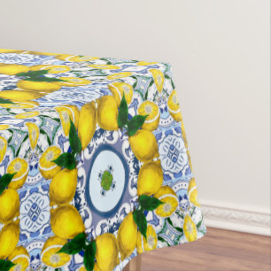 Majolica,Mediterranean tiles, Tablecloth
