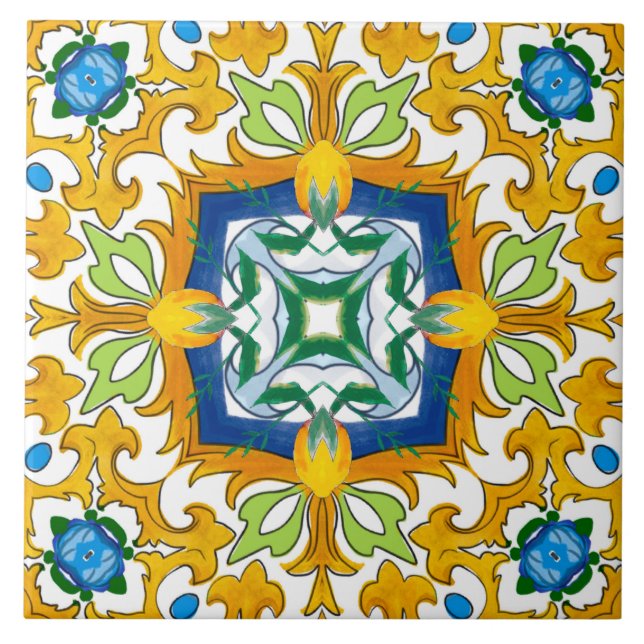 Majolica,Mediterranean tiles, Tile (Front)