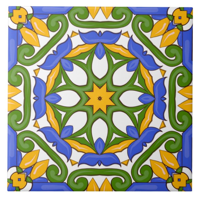 Majolica,Mediterranean tiles, Tile (Front)