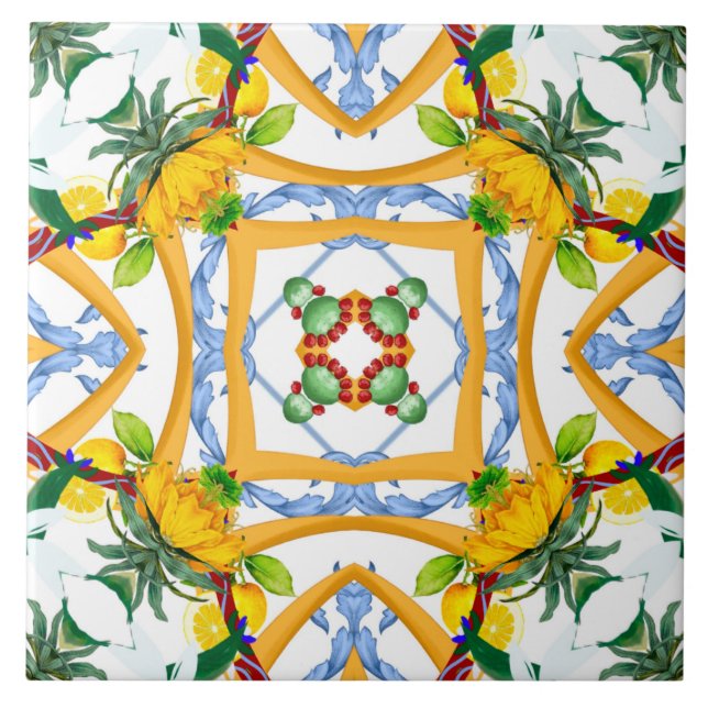 Majolica,Mediterranean tiles, Tile (Front)