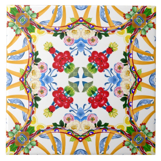 Majolica,Mediterranean tiles, Tile (Front)