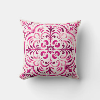 Majolica Rose Throw Pillow