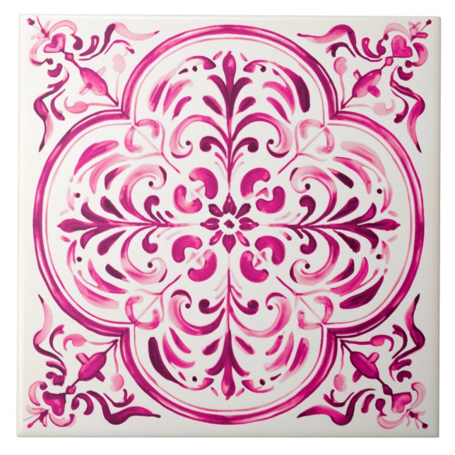 Majolica Rose Tile (Front)