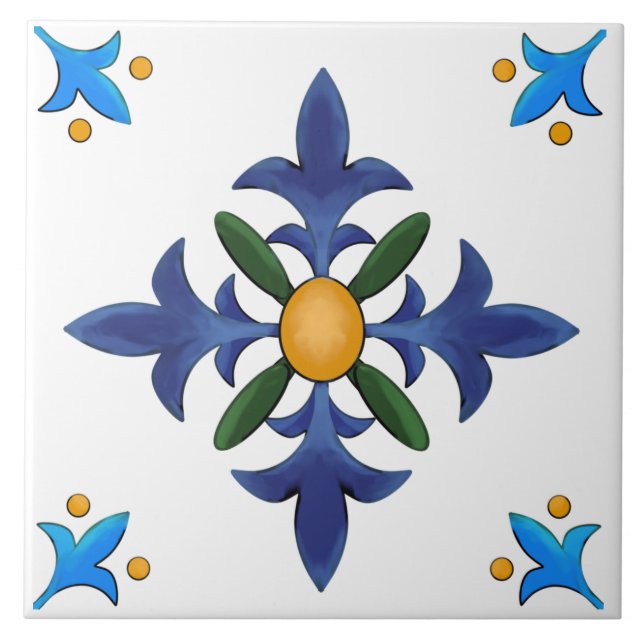 Majolica, Sicilian style  Tile (Front)