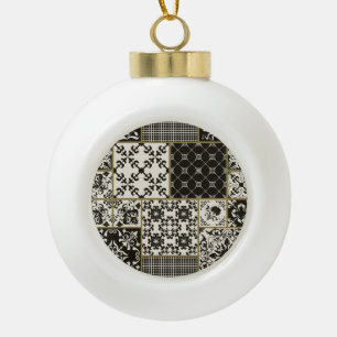 Majolica tile Islamic motifs. Ceramic Ball Christmas Ornament