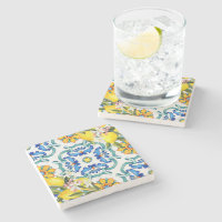 Majolica tiles lemons bridal shower favours