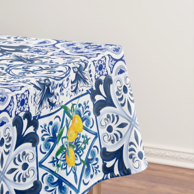 Majolica ,tiles,lemons,Sicilian tiles   Tablecloth (In Situ)