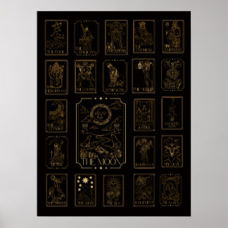 Major Arcana Tarot - Featuring the Moon Poster