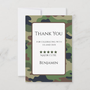 Major Cutie Thank You Card Kids First Birthday