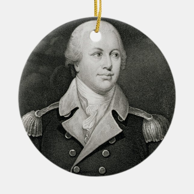 Major General Nathaniel Greene (1742-86), engraved Ceramic Ornament (Front)