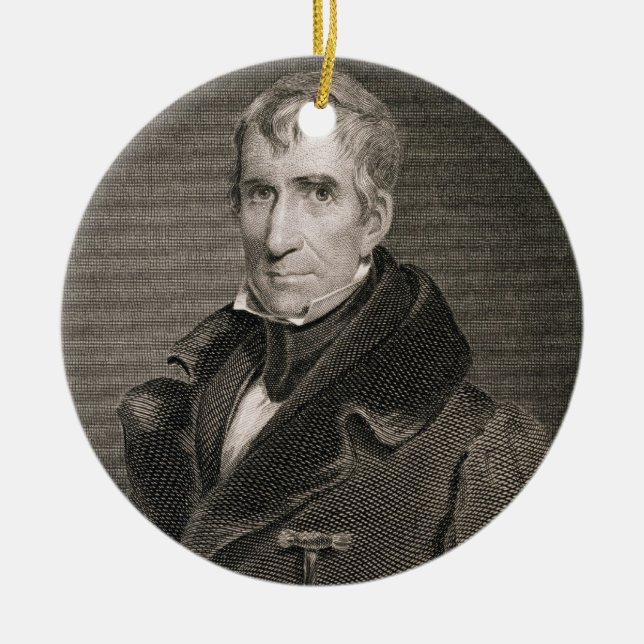 Major General William Henry Harrison, engraved by Ceramic Ornament (Front)