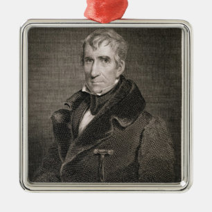 Major General William Henry Harrison, engraved by Metal Ornament