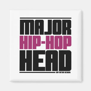 Major Hip Hop Head Purple Magnet