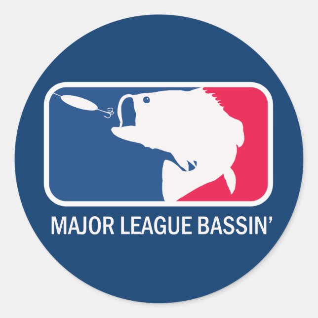 Major League Bassin Largemouth Bass Angler Classic Round Sticker (Front)