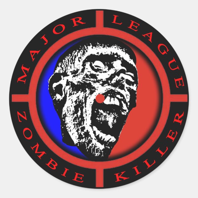 Major League Zombie Killer Classic Round Sticker (Front)