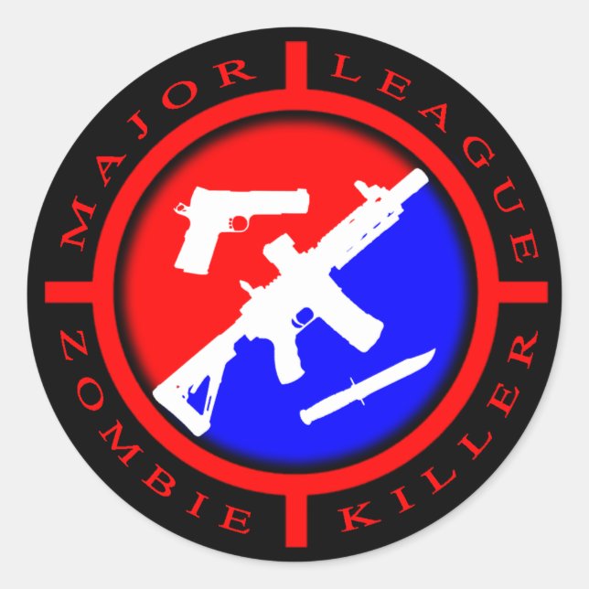 Major League Zombie Killer - weapons Classic Round Sticker (Front)