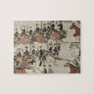Major Marcus Reno's retreat before the Indian coun Jigsaw Puzzle