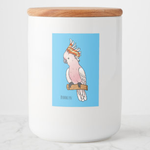 Major mitchell cockatoo bird cartoon illustration  food label