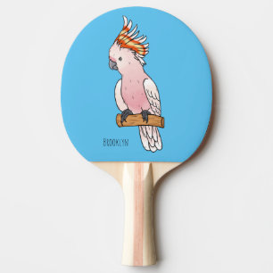 Major mitchell cockatoo bird cartoon illustration ping pong paddle