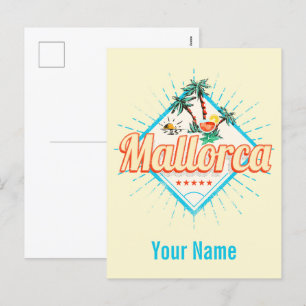 Majorca Balearic Island Retro Parrot Vintage Holiday Postcard
