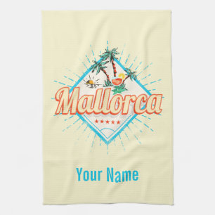Majorca Balearic Island Retro Parrot Vintage Kitchen Towel
