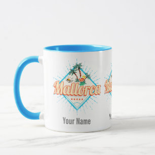 Majorca Balearic Island Retro Parrot Vintage Mug