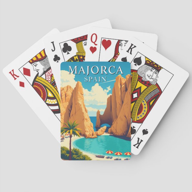 Majorca Spain Playing Cards Deck Vintage Travel (Back)