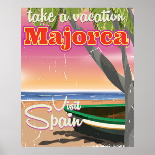 Majorca, Spain vintage beach vacation Poster