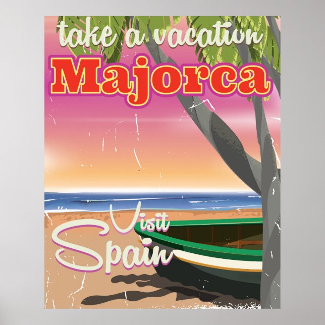 Majorca, Spain vintage beach vacation Poster (Front)
