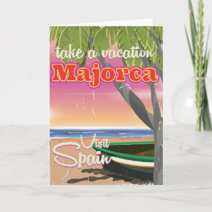 Majorca, Spain vintage beach vacation Poster Holiday Card