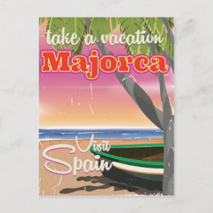 Majorca, Spain vintage beach vacation Poster Postcard