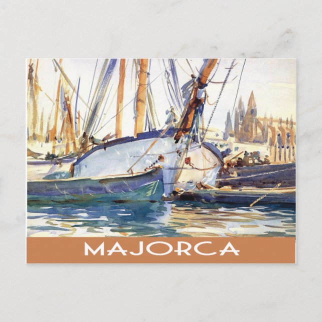 Majorca vintage boats postcard (Front)
