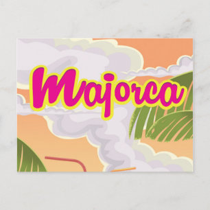 majorca vintage travel poster. postcard