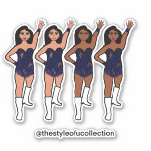 Majorette / Autocollants de danseuse Navy Frange 