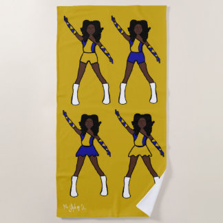 Majorette/Dancer Beach Towel (Blue Gold)