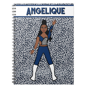 Majorette Dancer Blue Leopard Notebook