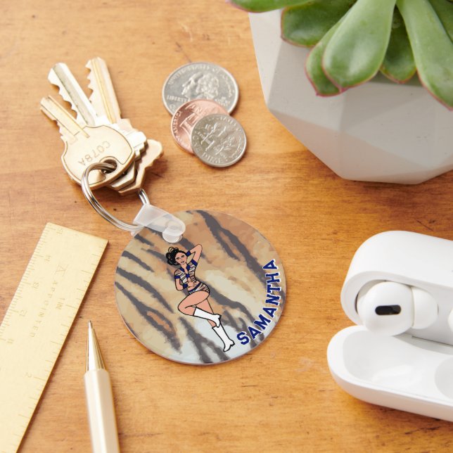 Majorette/ Dancer  Blue Tiger #2 Keychain (Desk)