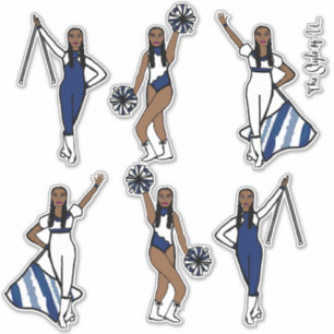 Majorette / Dancer/ Cheer / Flag Stickers Navy