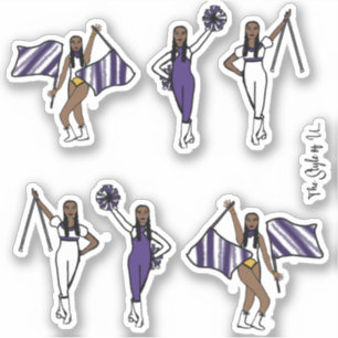 Majorette / Dancer/ Cheer / Flag Stickers Purple 