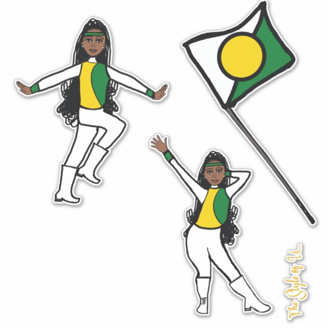 Majorette / Dancer/ Cheer / Flag Stickers WYG A (Devant)