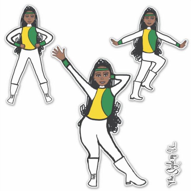 Majorette / Dancer/ Cheer / Flag Stickers WYG B (Devant)