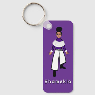 Majorette/ Dancer Faux Fur/ Purple #2 Keychain