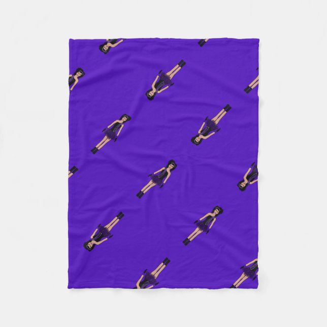 Majorette/ Dancer Fleece Blanket Black & Grape (Front)