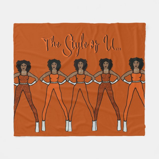 Majorette/ Dancer Fleece Blanket Burnt  Orange 2 (Front (Horizontal))