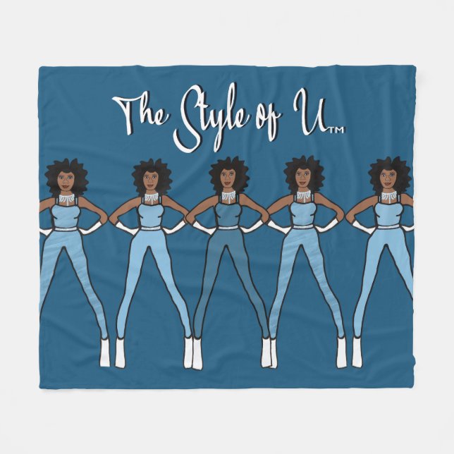Majorette/ Dancer Fleece Blanket Denim 2 (Front (Horizontal))