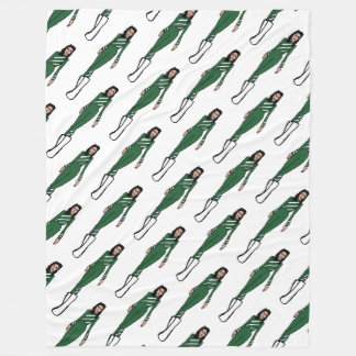 Majorette/ Dancer Fleece Blanket Green & White