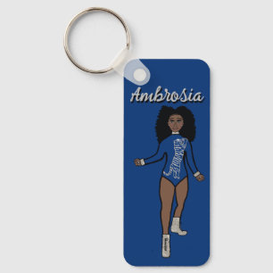 Majorette/ Dancer Keychain Blue Silver  Tiger A