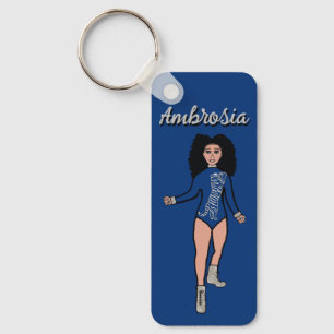 Majorette/ Dancer Keychain Blue Silver  Tiger B